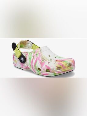 CROCS Classic All-Terrain Clog, Electric Pnk/Multi Marbled Women’s 9 Men’s 7 NWT